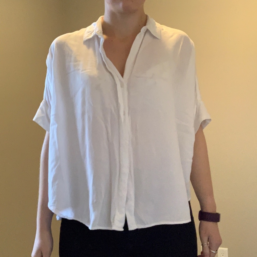 Monki oversized white viscose shirt - boxy fit - Picture 5 of 9